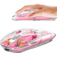 T5 Transparent Wireless USB + Bluetooth Rechargeable Mouse